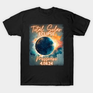 Total Solar Eclipse 2024 Missouri Art Science Men Women Kids T-Shirt